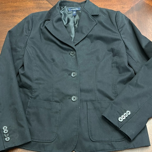 Lands' End Jackets & Blazers - Lands' End Black Blazer Button Front Pockets 8 Petite